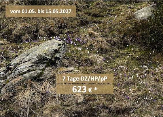 Wochenangebot Frühjahrserwachen vom 1.5. - 15.5.2027 - 7 Tage DZ/HP/pP - 623 € *